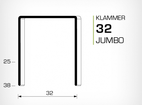 Klammer Jumbo 32 för Lockhäftare